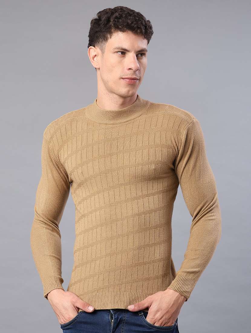 men self design long sleeve slim fit pullover  - 22156951 -  Standard Image - 1
