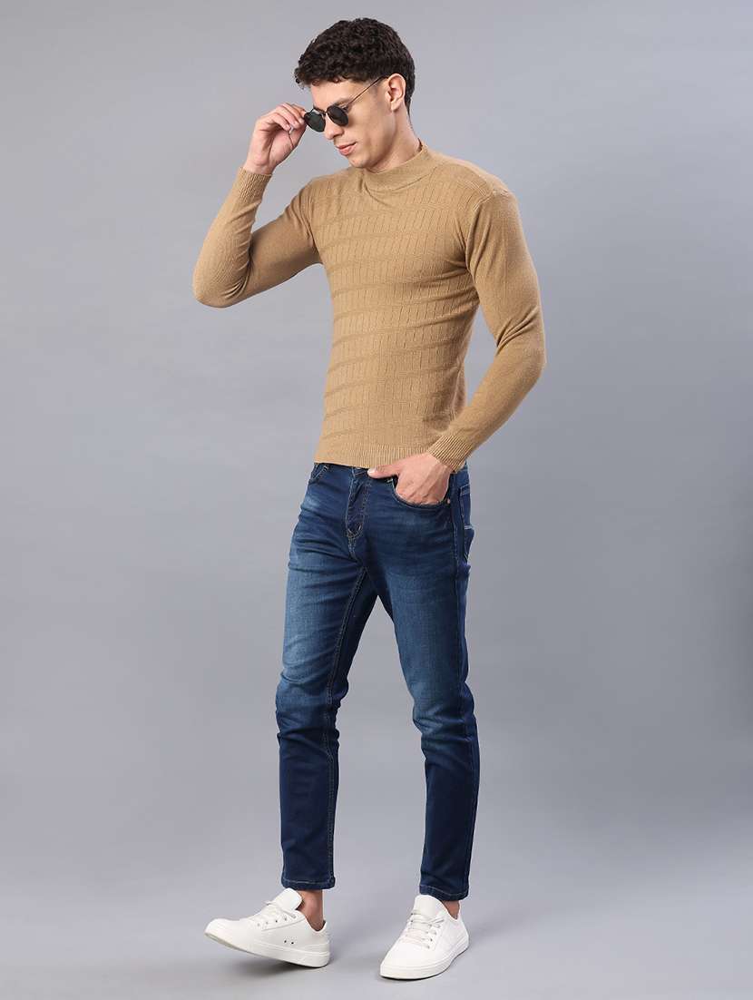 men self design long sleeve slim fit pullover  - 22156951 -  Standard Image - 4