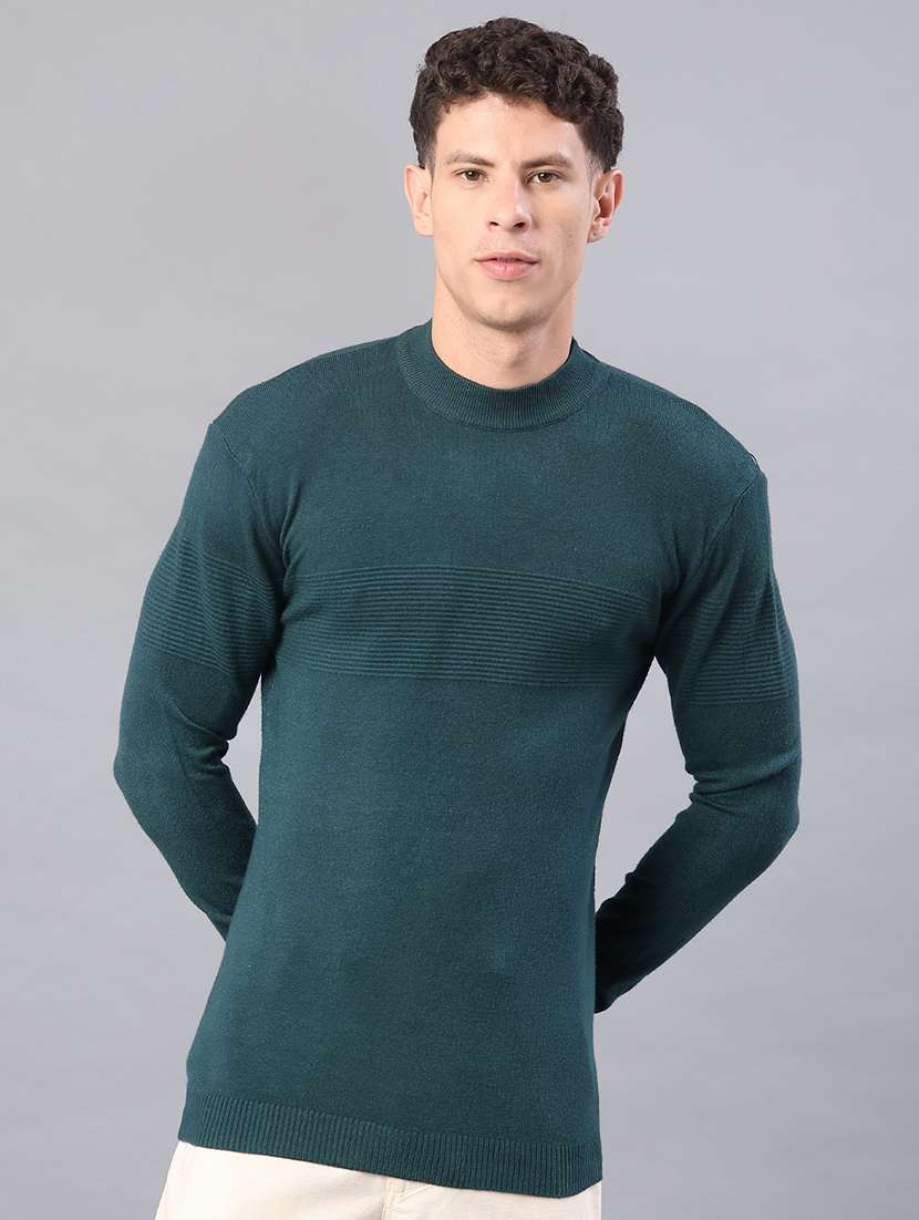 men self design long sleeve slim fit pullover  - 22156952 -  Standard Image - 1