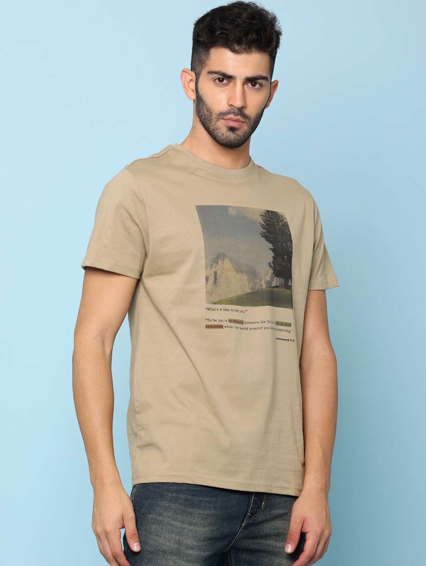 men printed short sleeve regular fit t-shirt - 22156971 -  Standard Image - 1