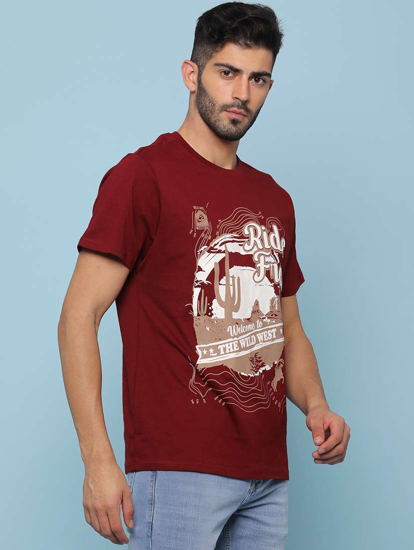 men printed short sleeve regular fit t-shirt - 22156976 -  Standard Image - 1