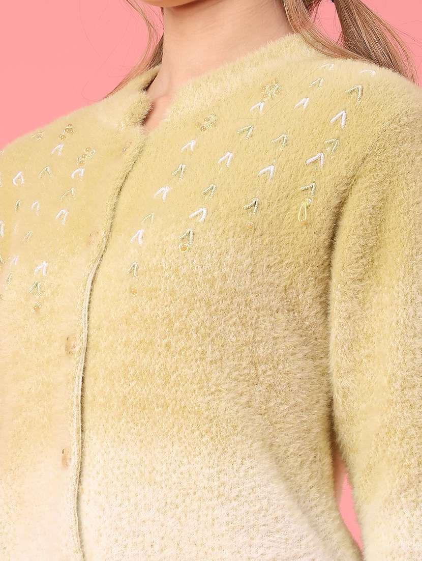 women self design long sleeve cardigan - 22156998 -  Standard Image - 4