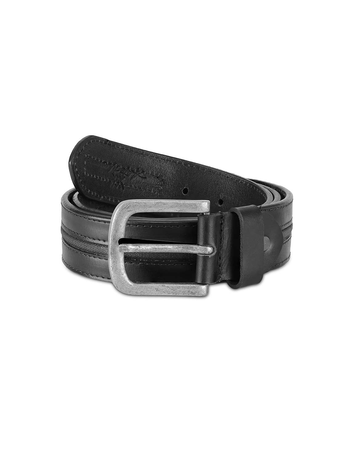 mens solid black leather formal belt - 22157037 -  Standard Image - 1