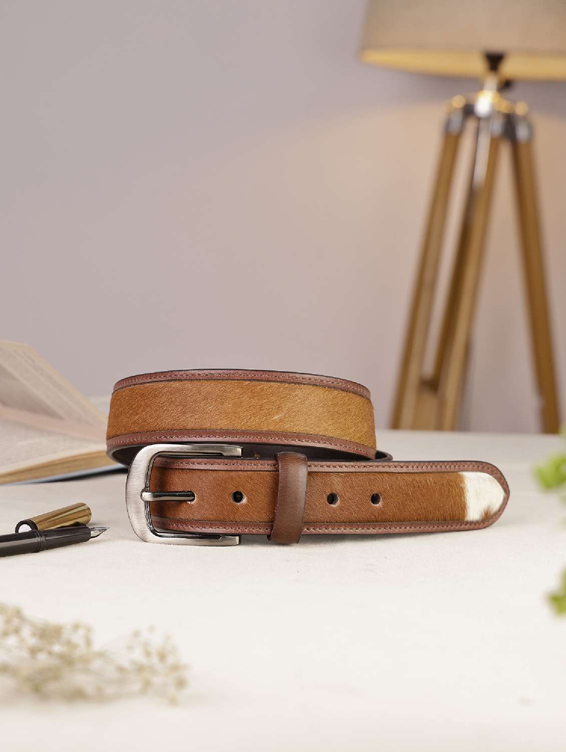 mens brown leather belt