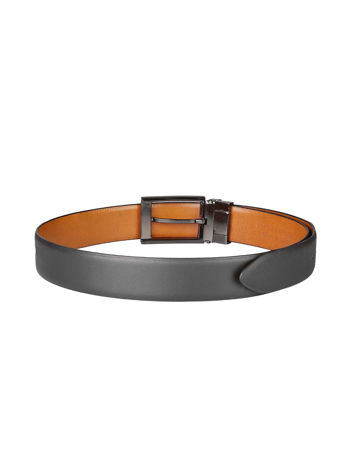 mens black leather reversible belt - 22157041 -  Standard Image - 1