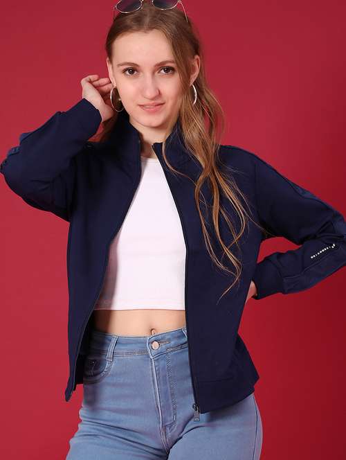 women solid long sleeve regular jacket - 22157043 -  Standard Image - 0