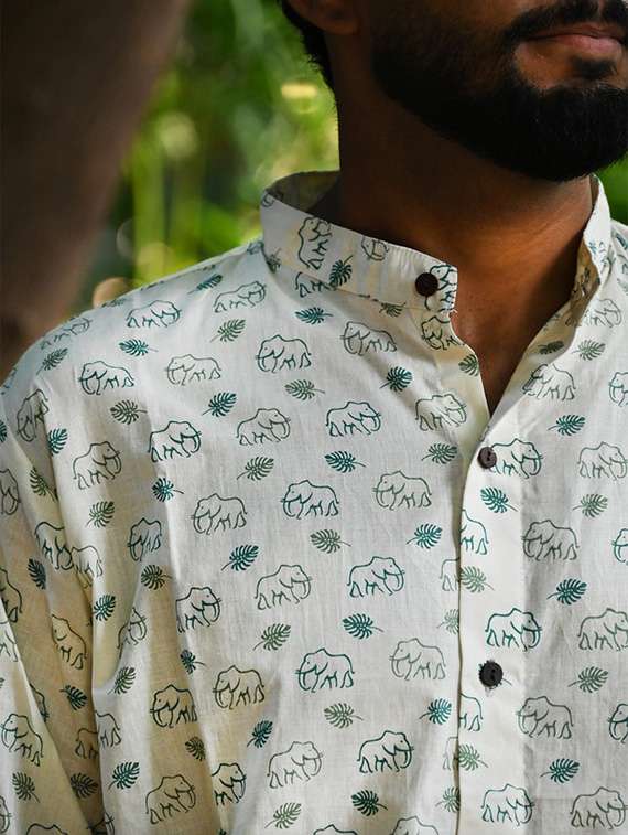 men printed long sleeve regular fit casual shirt - 22157076 -  Standard Image - 4