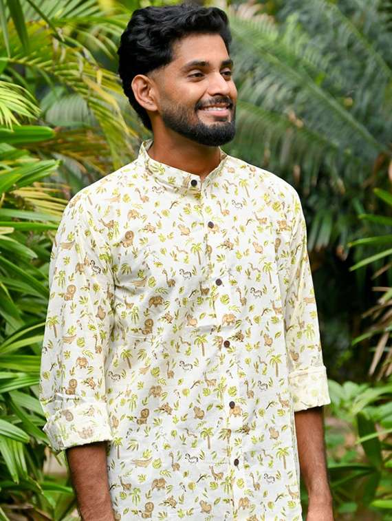 men printed long sleeve regular fit casual shirt - 22157077 -  Standard Image - 1