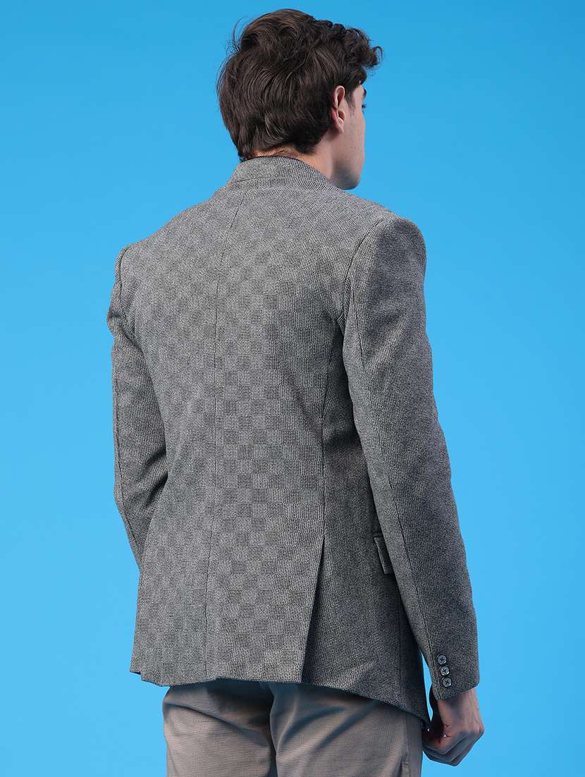 men self design single breasted casual blazer - 22157098 -  Standard Image - 4