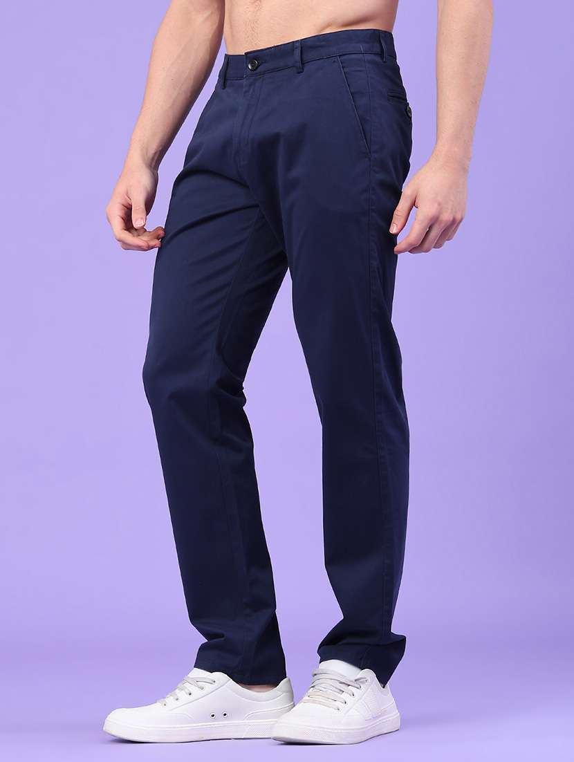 men solid mid rise chinos casual trouser - 22157099 -  Standard Image - 1