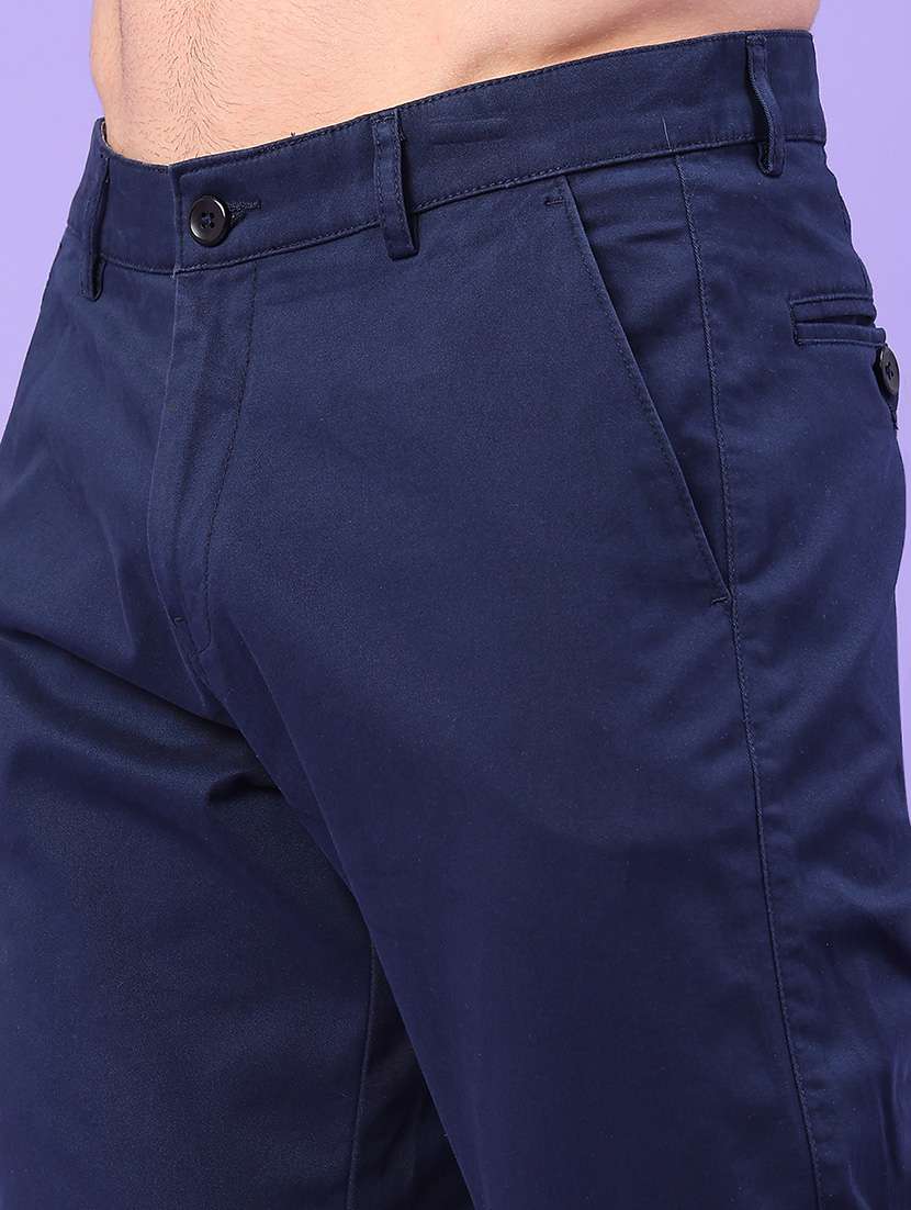 men solid mid rise chinos casual trouser - 22157099 -  Standard Image - 4