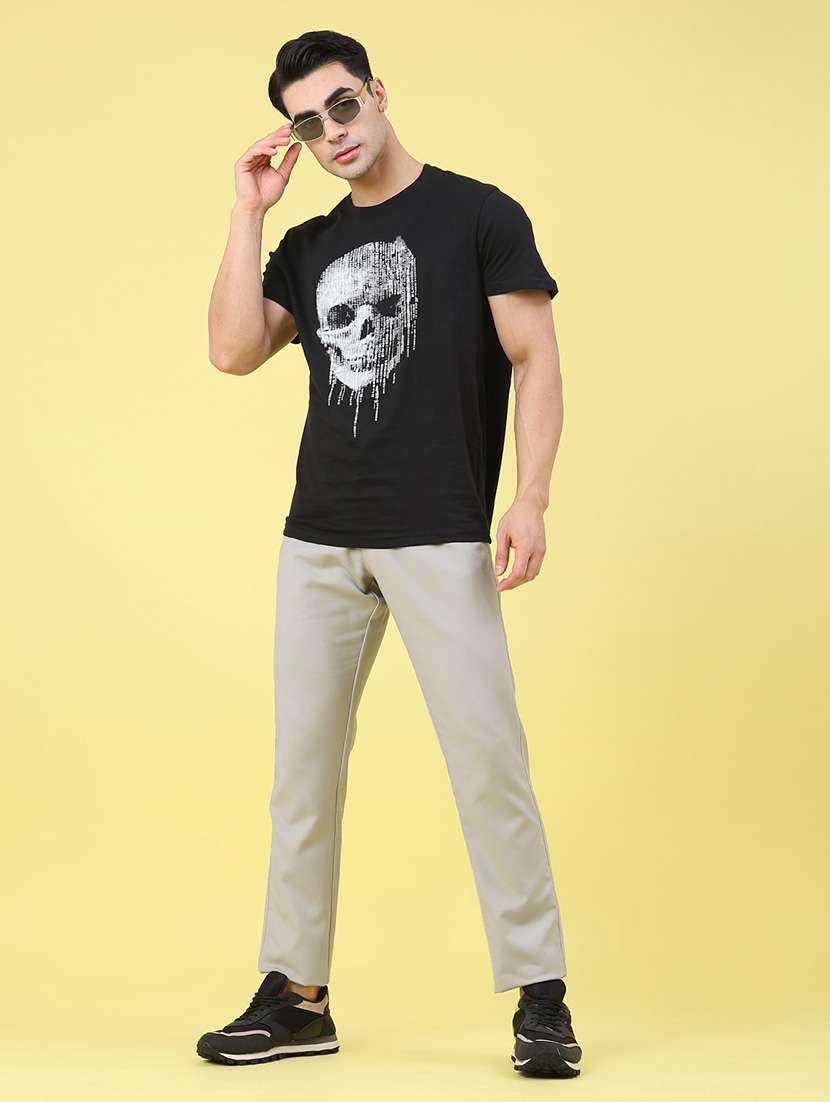 men solid mid rise chinos casual trouser - 22157101 -  Standard Image - 4