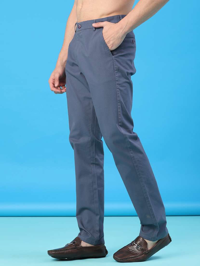 men solid mid rise chinos casual trouser - 22157102 -  Standard Image - 1