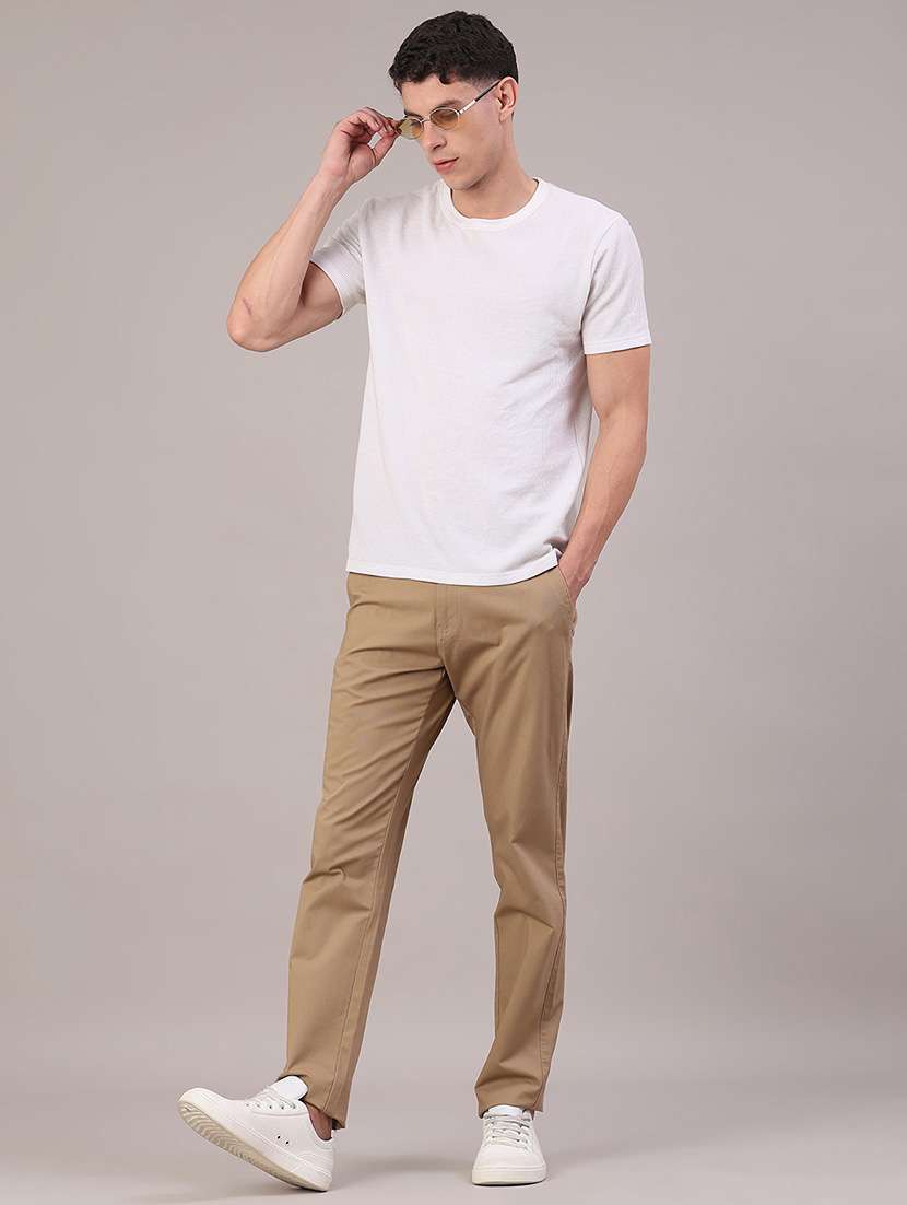 men solid mid rise chinos casual trouser - 22157103 -  Standard Image - 4