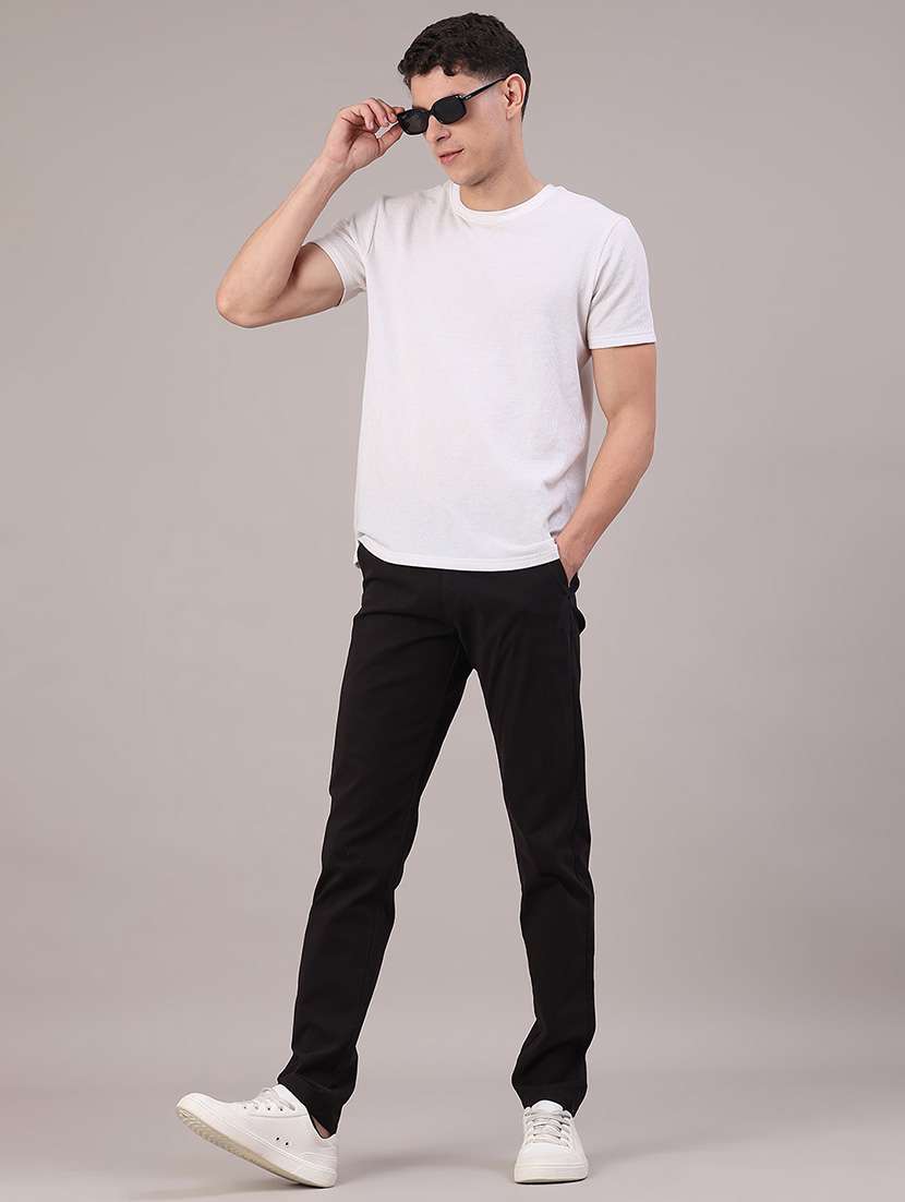 men solid mid rise chinos casual trouser - 22157104 -  Standard Image - 4