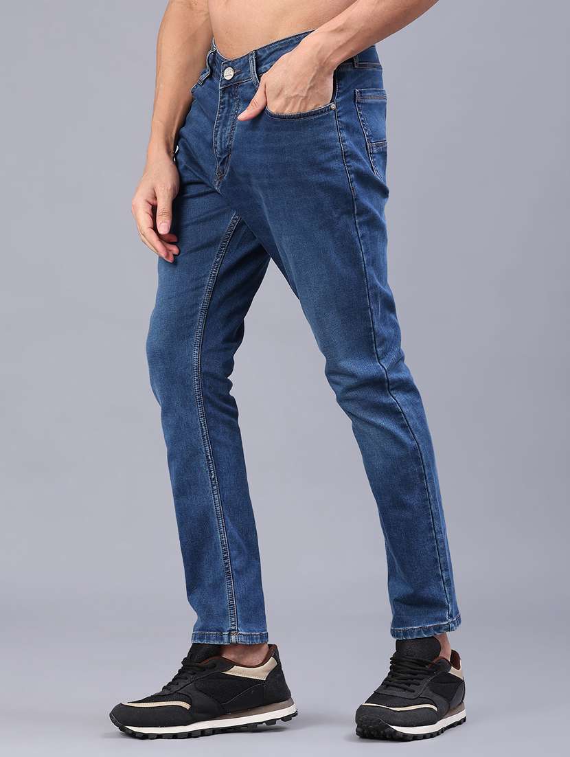 men solid mid rise slim fit jeans - 22157107 -  Standard Image - 1