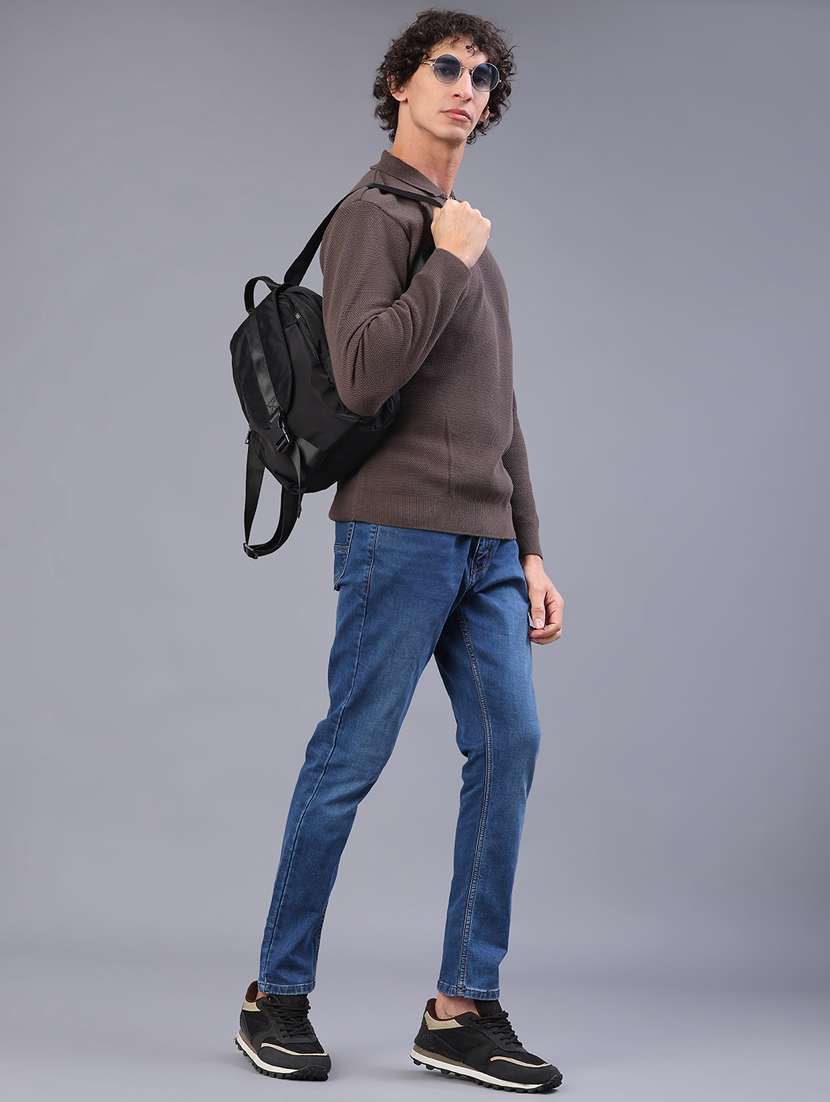 men solid mid rise slim fit jeans - 22157107 -  Standard Image - 4