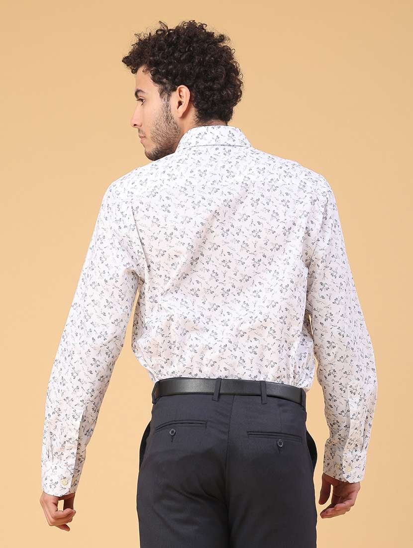 men printed long sleeve slim fit formal shirt - 22157122 -  Standard Image - 4