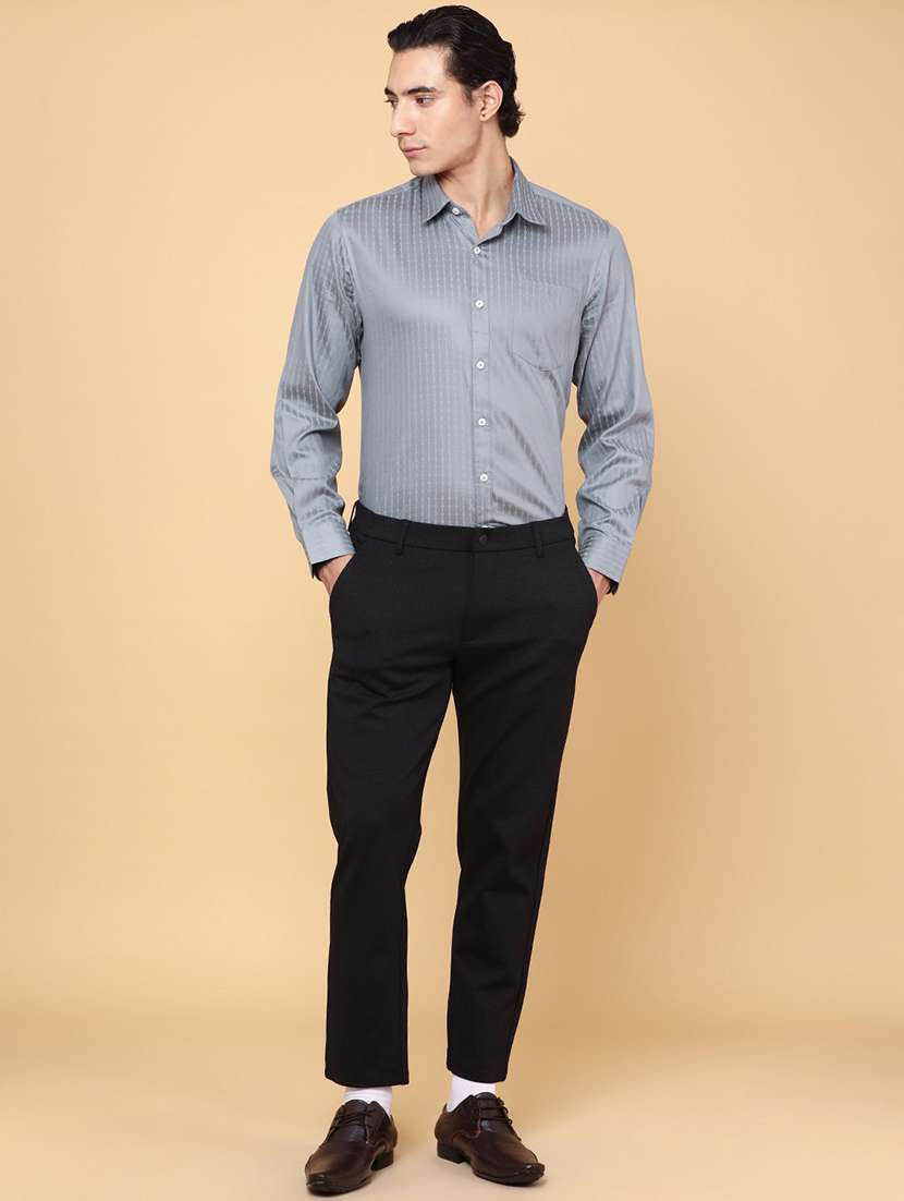 men grey cotton casual shirt - 22157138 -  Standard Image - 4