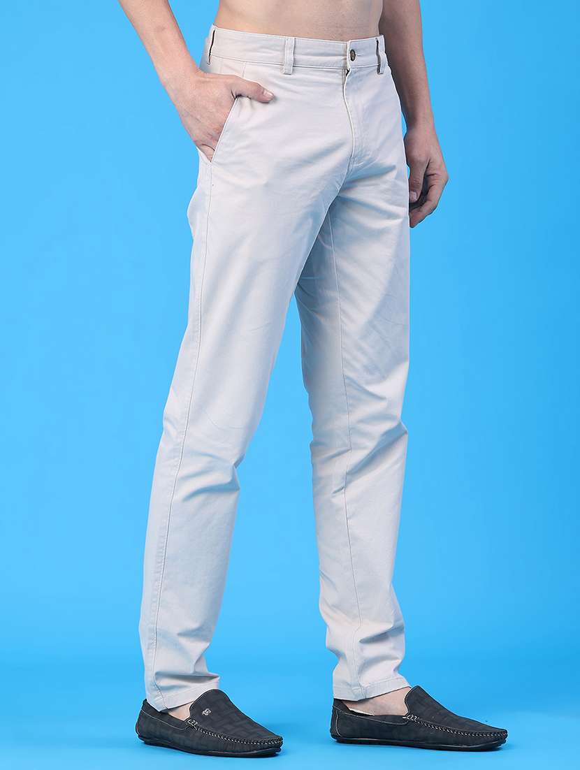 men solid mid rise chinos casual trouser - 22157145 -  Standard Image - 1