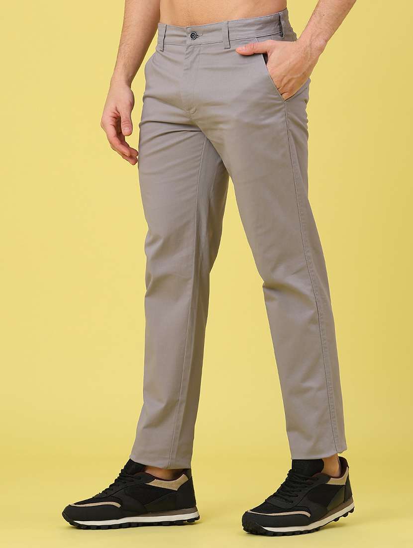men solid mid rise chinos casual trouser - 22157147 -  Standard Image - 1