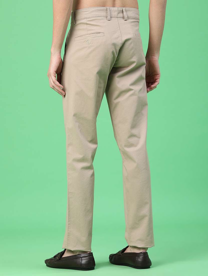 men solid mid rise chinos casual trouser - 22157150 -  Standard Image - 4