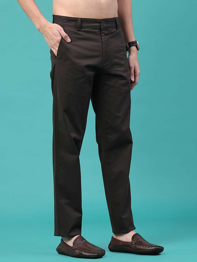 men solid mid rise chinos casual trouser - 22157151 -  Standard Image - 1