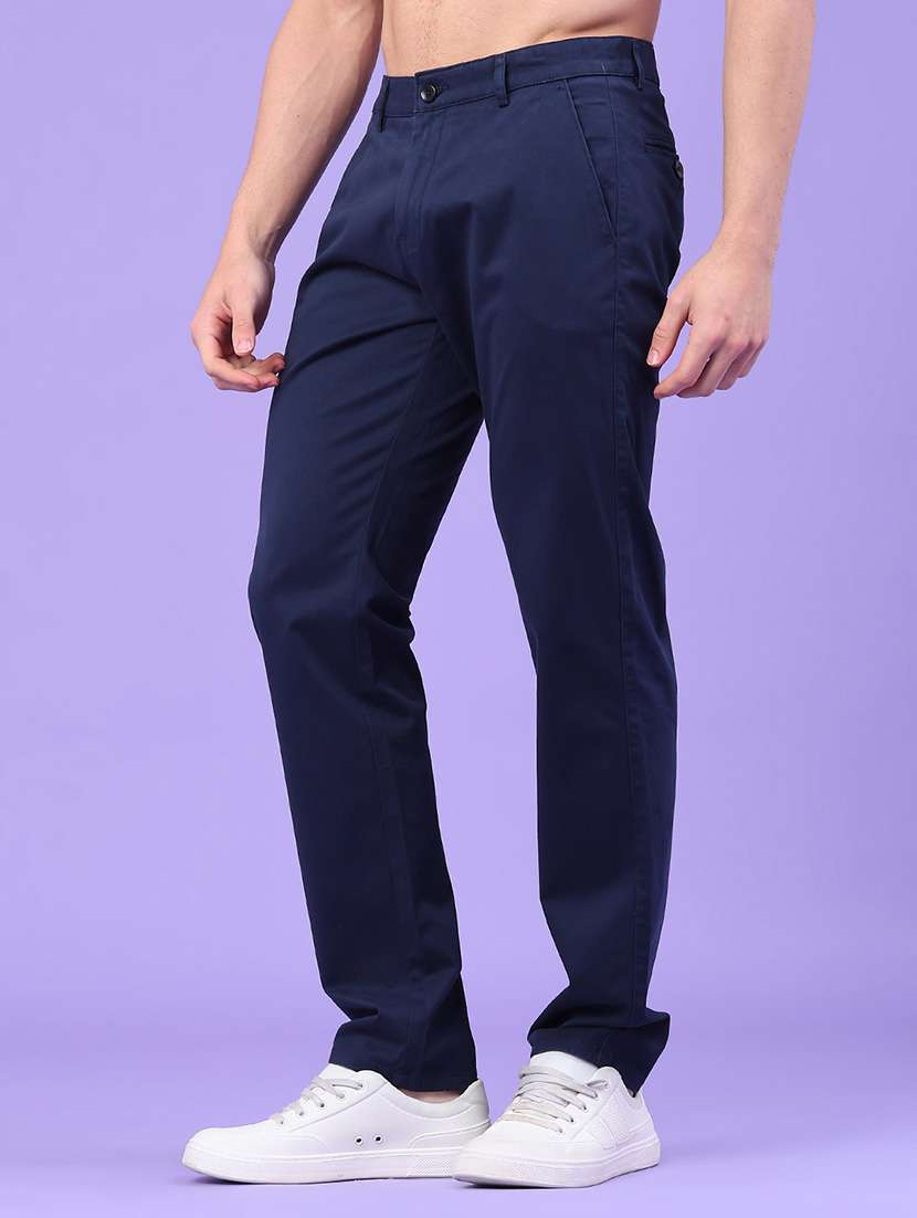 men solid mid rise chinos casual trouser - 22157152 -  Standard Image - 1