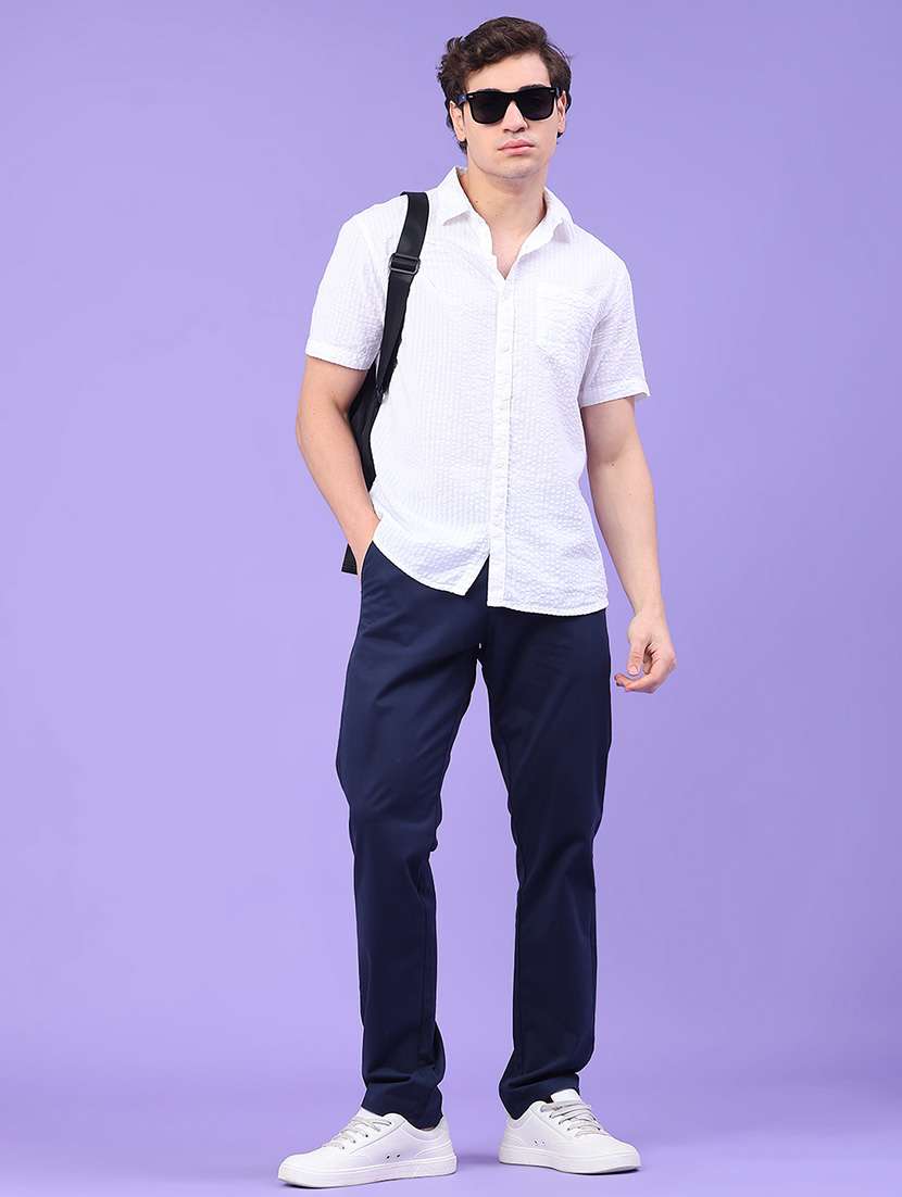 men solid mid rise chinos casual trouser - 22157152 -  Standard Image - 4