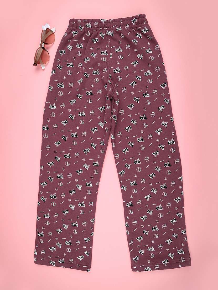 girls printed mid rise track pant - 22157175 -  Standard Image - 1