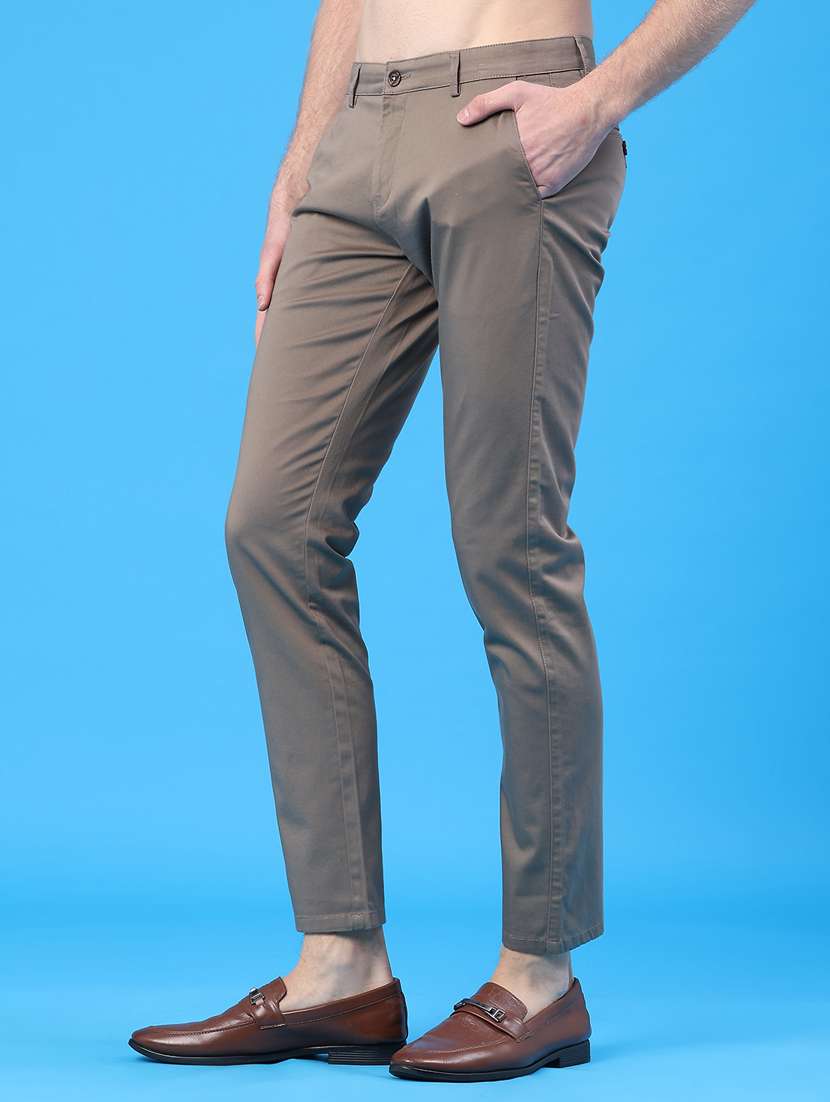 men solid mid rise chinos casual trouser - 22157191 -  Standard Image - 1