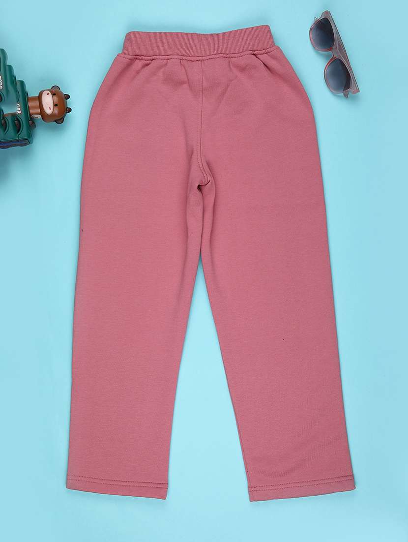 girls solid mid rise track pant - 22157211 -  Standard Image - 1