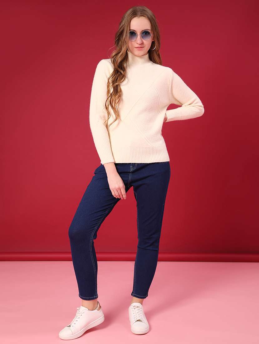 women solid long sleeve pullover - 22157254 -  Standard Image - 4