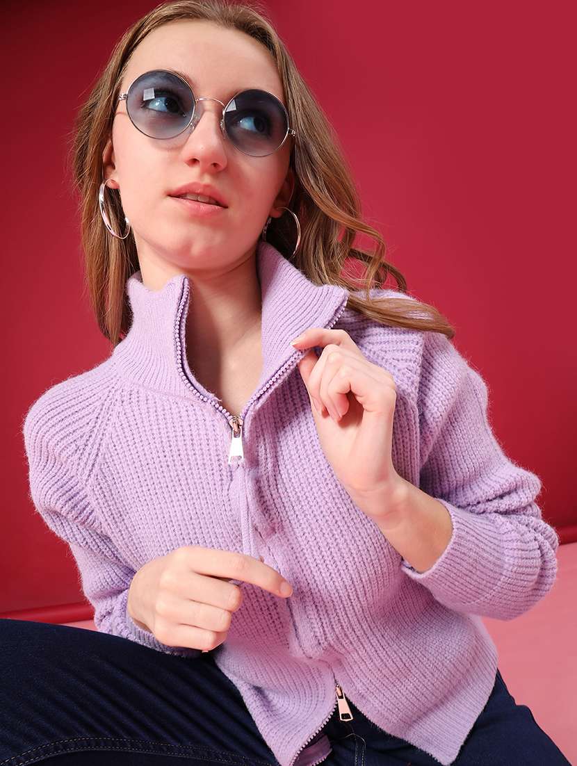 women self design long sleeve cardigan