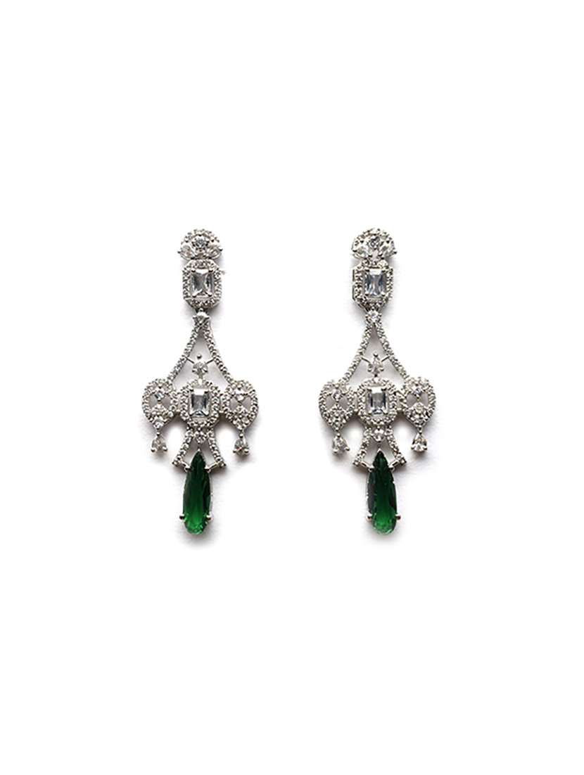 sparkling green ad necklace and long earrings set - 22157510 -  Standard Image - 4