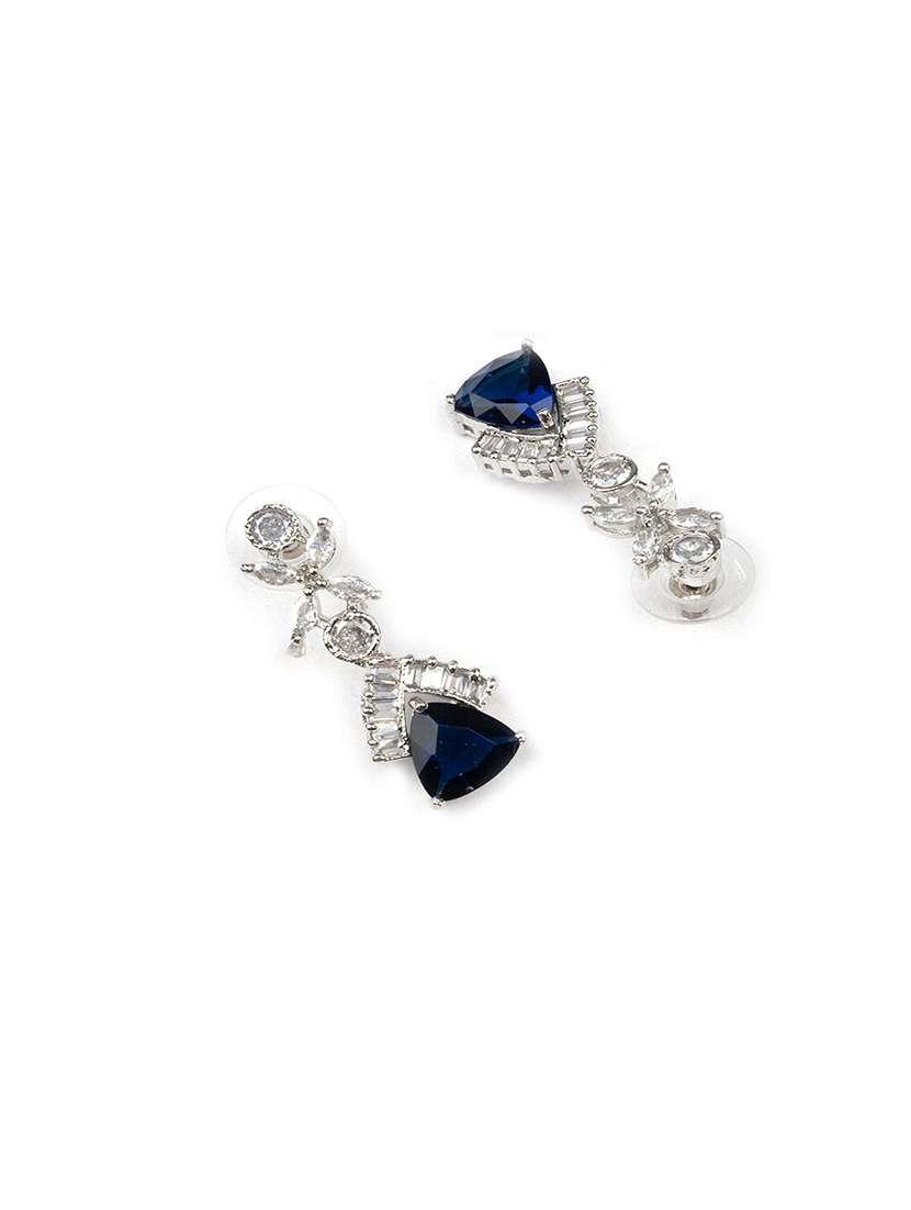 blue cz ad necklace set for glamorous look - 22157522 -  Standard Image - 4