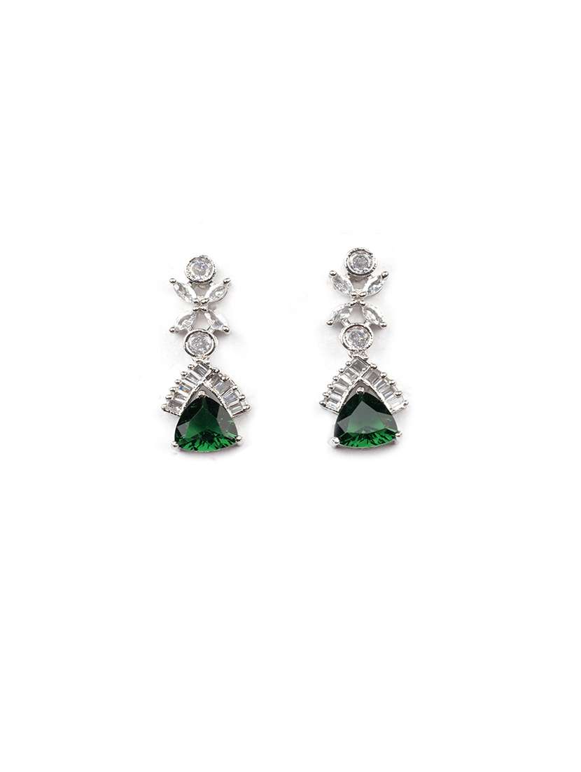 green cz ad necklace set for glamorous look - 22157523 -  Standard Image - 4