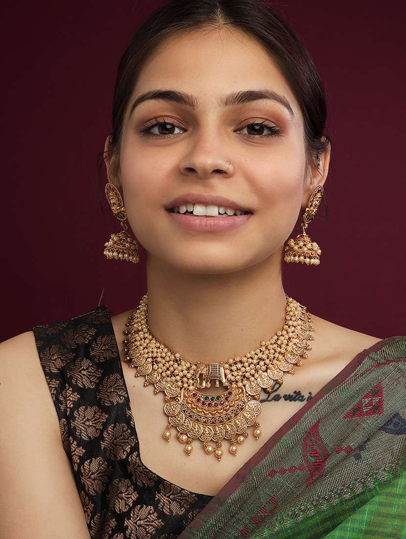 gold plated coin style necklace set - 22157529 -  Standard Image - 1