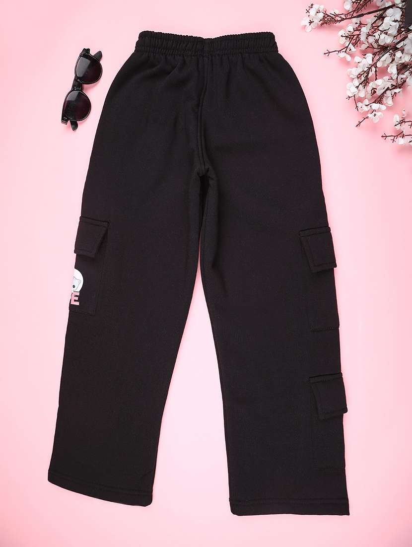 girls plain mid rise regular fit cargo - 22157680 -  Standard Image - 1