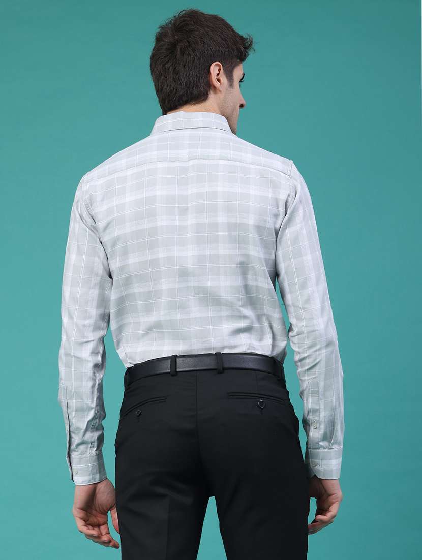 Men Checkered Long Sleeve Slim Fit Formal Shirt - 22157722 -  Standard Image - 4