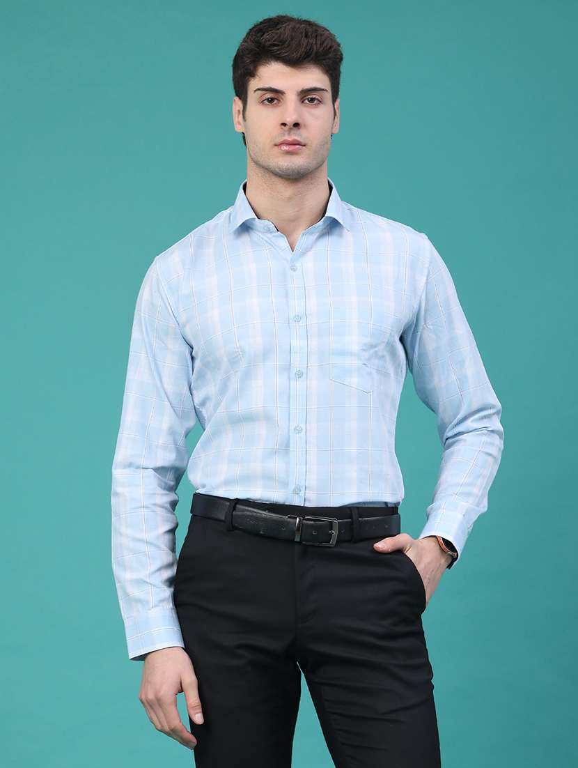 men checkered long sleeve slim fit formal shirt - 22157723 -  Standard Image - 1