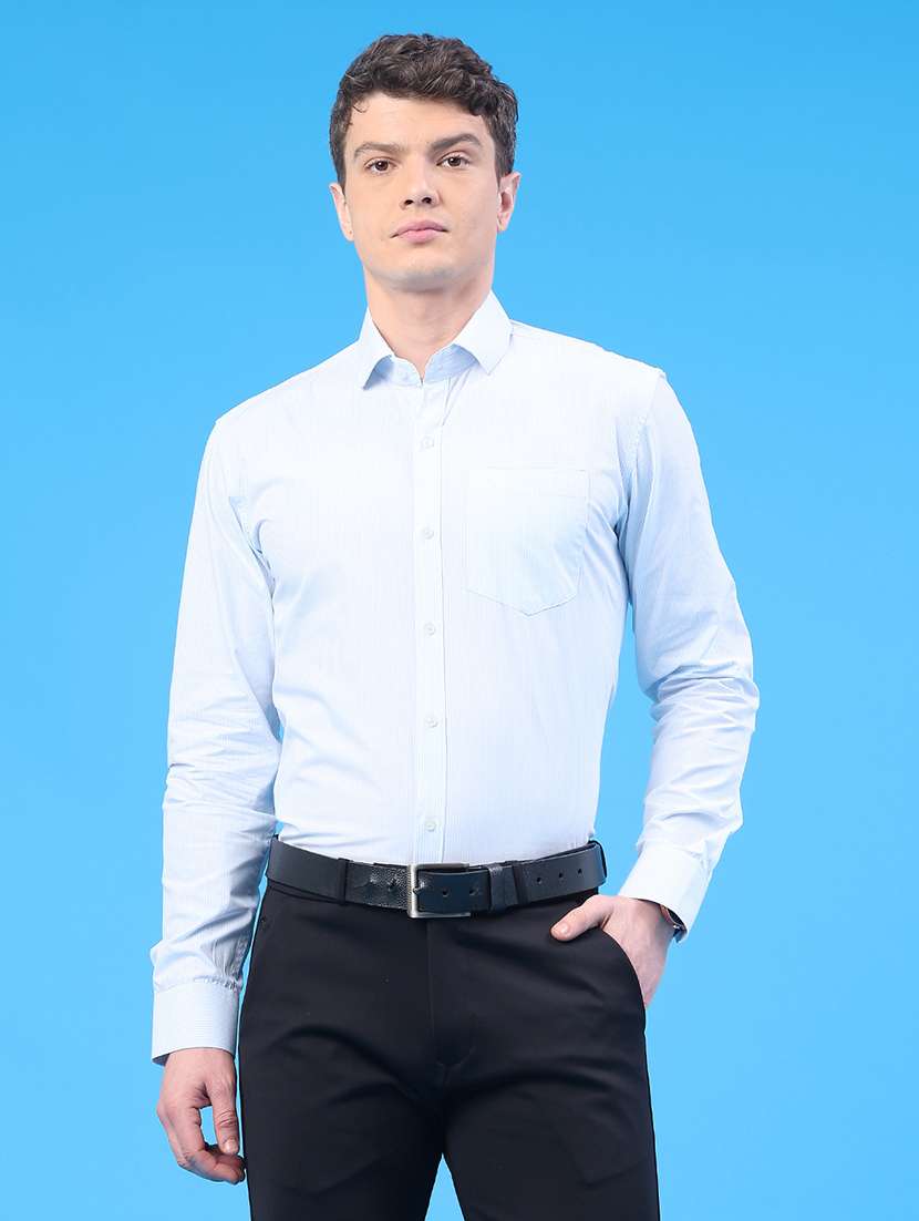 men striped long sleeve slim fit formal shirt - 22157726 -  Standard Image - 1