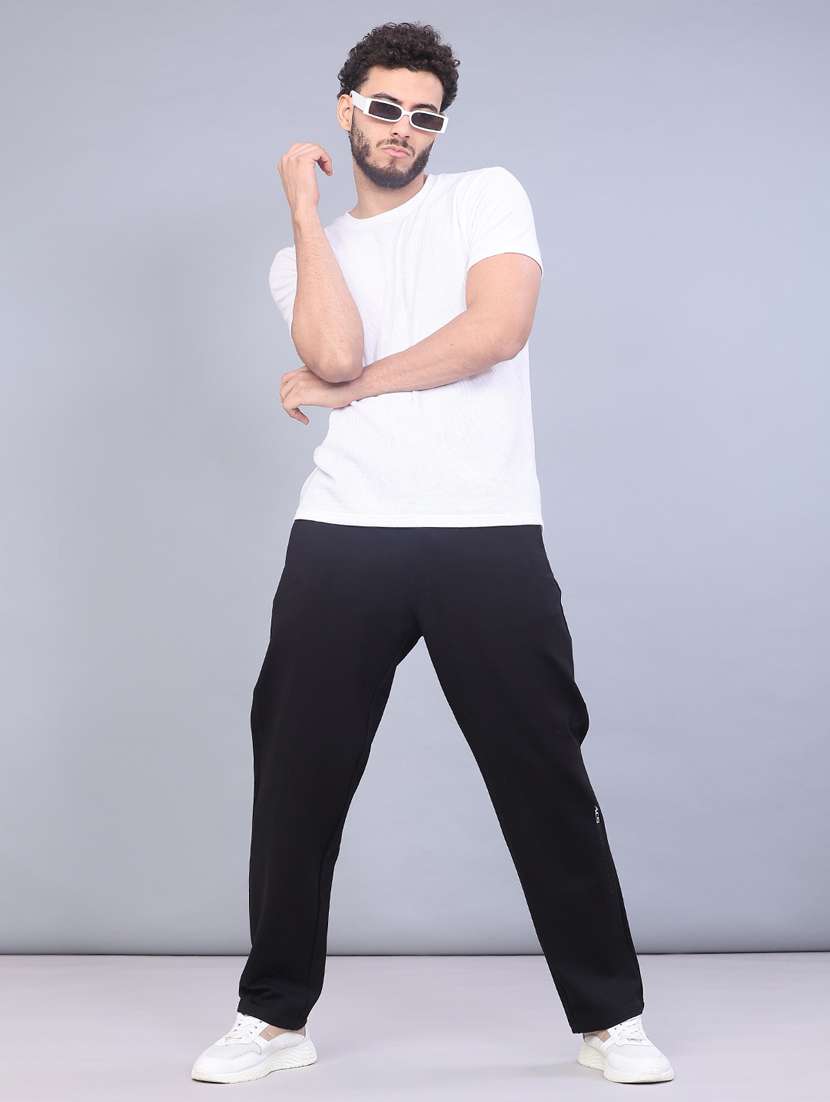 men solid mid rise full length track pant - 22157763 -  Standard Image - 4