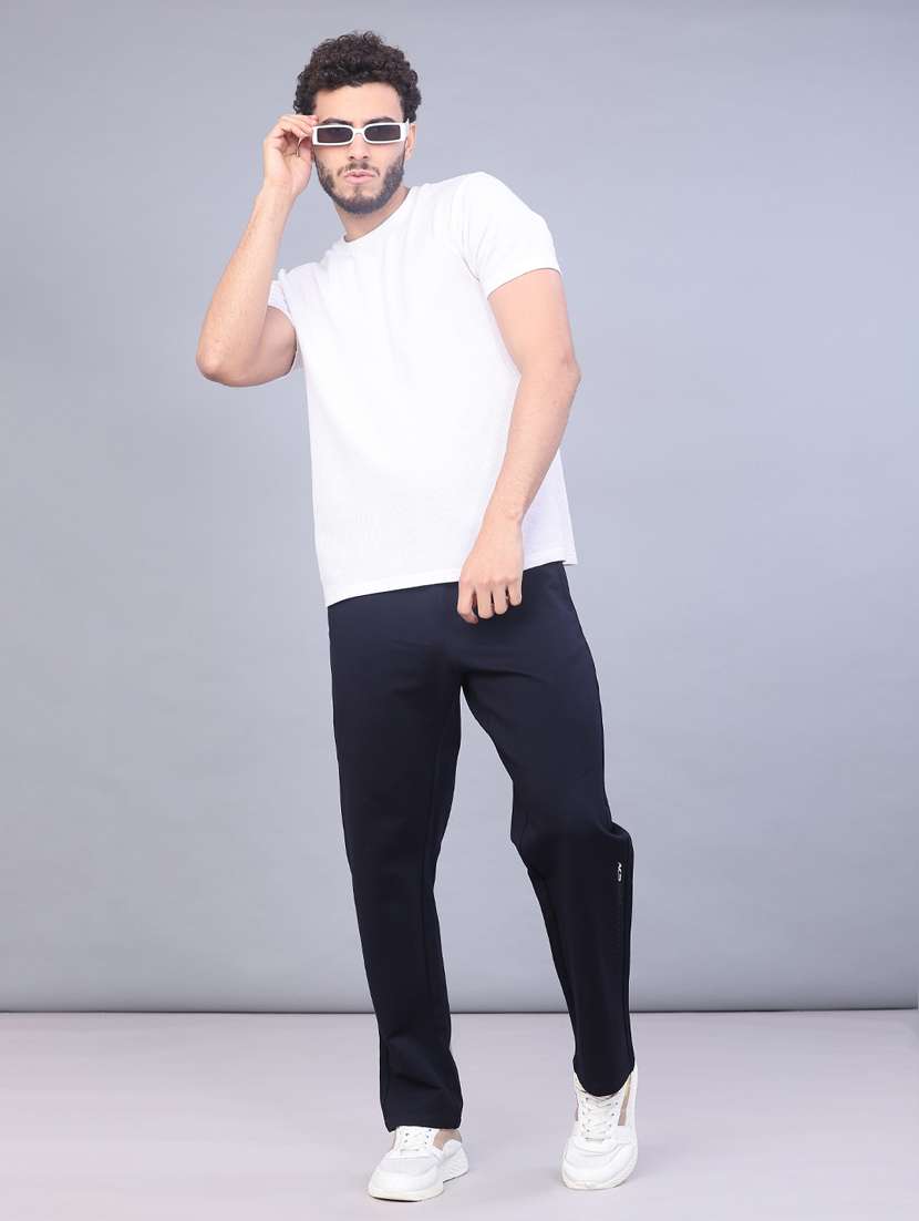 men solid mid rise full length track pant - 22157764 -  Standard Image - 4