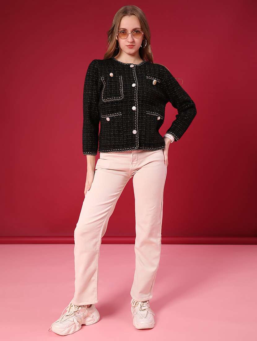 women self design long sleeve cardigan - 22158388 -  Standard Image - 4