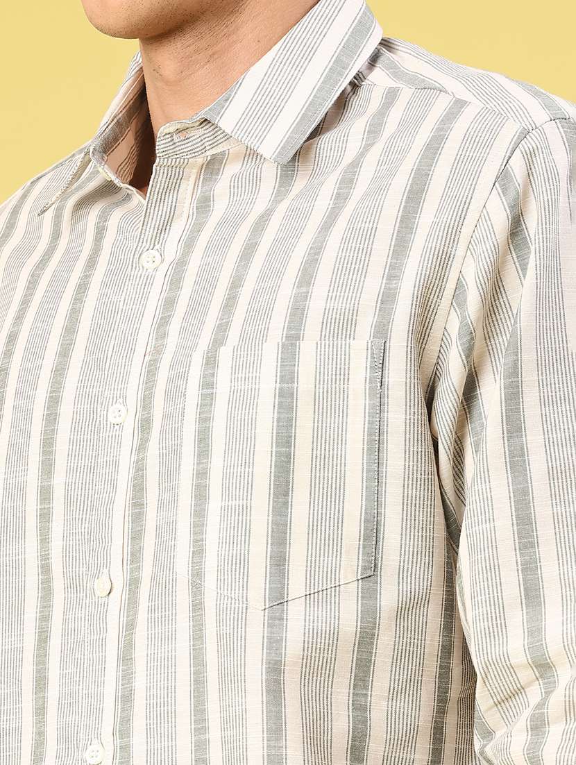 men striped long sleeve regular fit casual shirt - 22158410 -  Standard Image - 1
