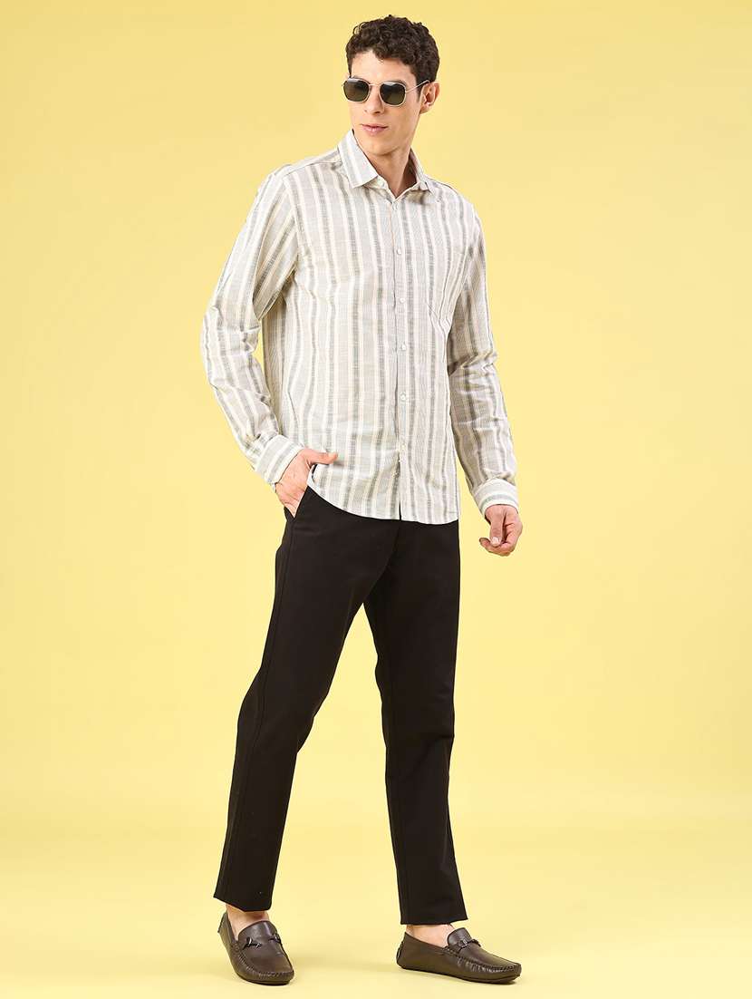 men striped long sleeve regular fit casual shirt - 22158410 -  Standard Image - 4