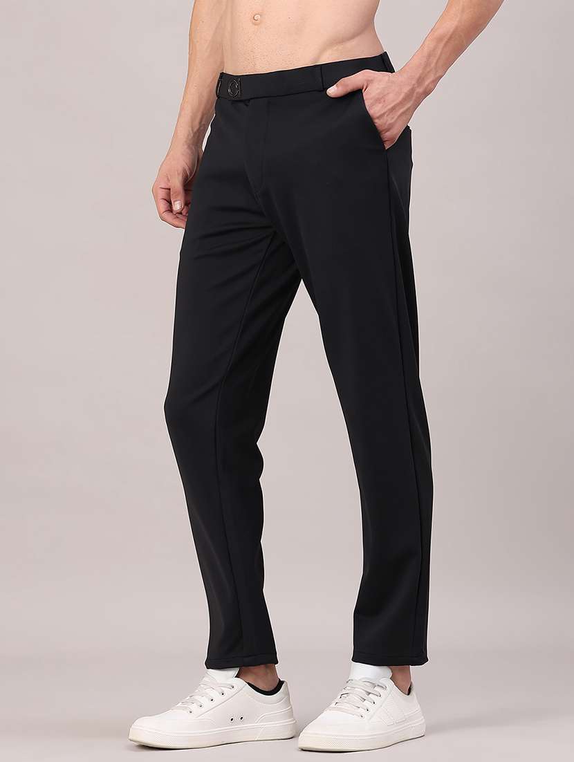 men solid mid rise chinos casual trouser - 22158426 -  Standard Image - 1