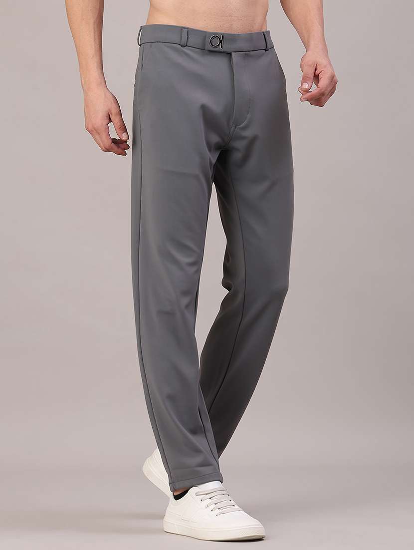 men solid mid rise chinos casual trouser - 22158427 -  Standard Image - 1