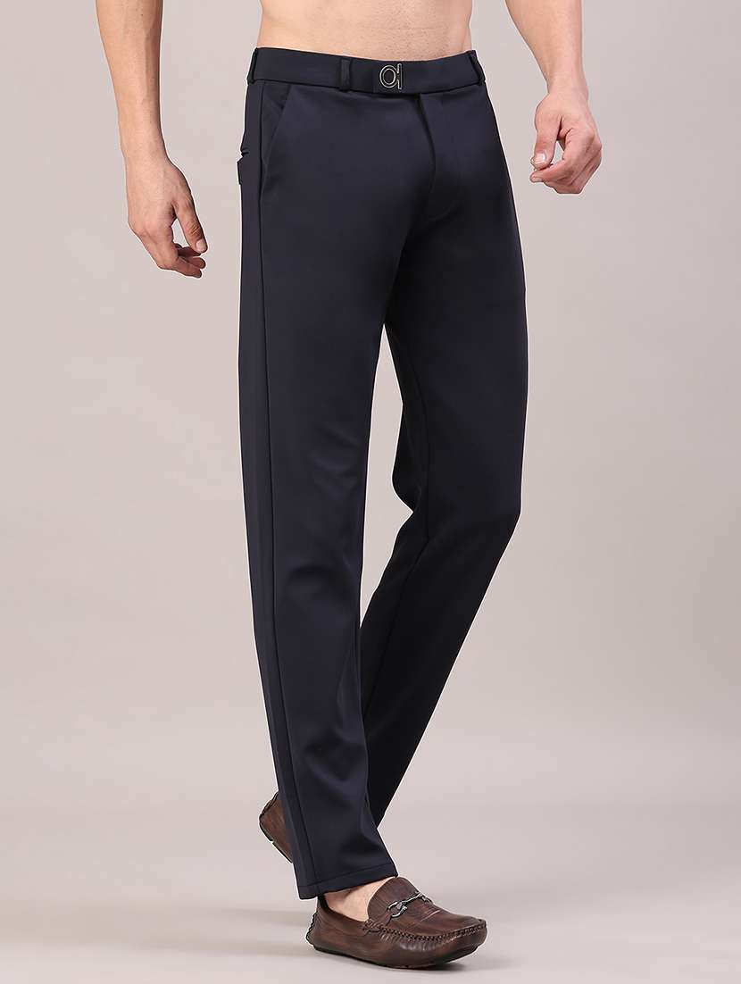 men solid mid rise chinos casual trouser - 22158429 -  Standard Image - 1